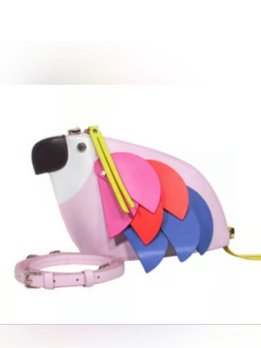NWOT Kate Spade Parrot Flock Party crossbody bag smooth multicolor pink leather - Picture 3 of 12